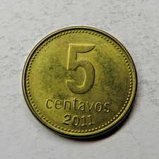 Argentina 5 Centavos 2011 Brass Plated Steel KM#109b UNC