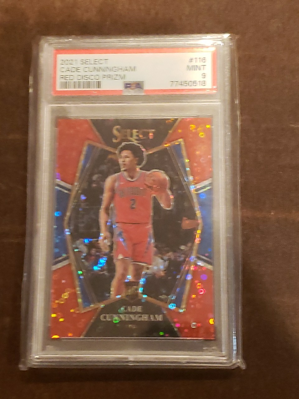 2021-22 Panini Select Premier Level Cade Cunningham #116 Red Disco Prizm /49