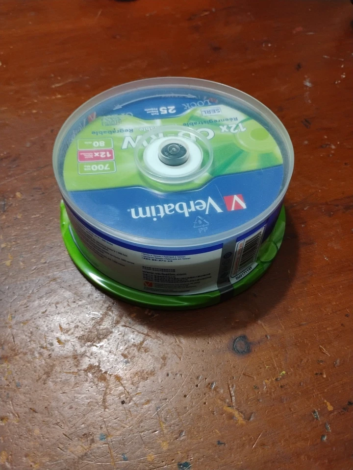 Verbatim CD-RW Discs 700MB/80min 4X/12X Spindle 25/Pk Brand New Not Opened  - Image 4 of 4