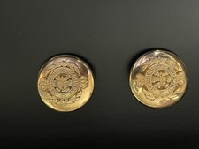 Stunning Vintage Gold Metal Military Buttons X 2