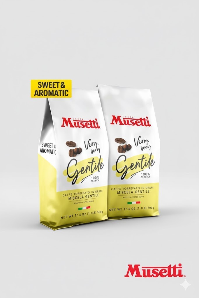 Musetti Gentile 100% Arabica Italian Coffee Beans 1 .1lb pac