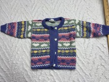 Vintage Kids Crocheted Sweater With Hearts