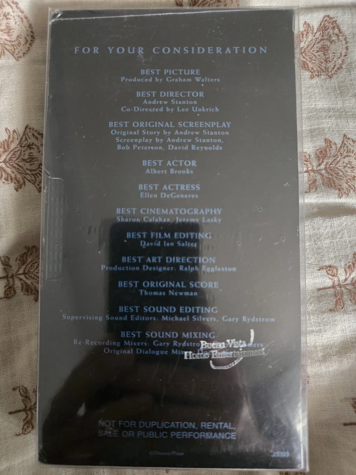 FINDING NEMO Disney Pixar VHS TAPE 2003 Academy Awards Screener FYC RARE Cartoon - Image 2 of 2