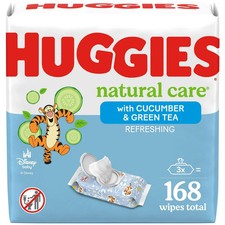 Huggies Natural Care Refreshing Baby Wipes, Scented, 3 Pack, 168 Total Ct Selec