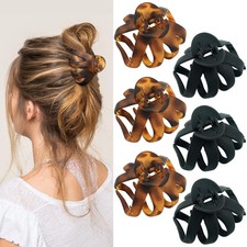 2.8" Medium Octopus Hair Clips for 1 Count Pack of 6 , Black  Tortoise