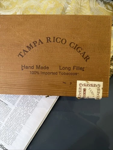 Tampa Rico OLD VINTAGE CIGAR BOX WOODEN  WOOD