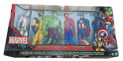 Hasbro Marvel Titan Hero Series 6er Pack Figur 30cm Avengers Hulk Wolverine Iron