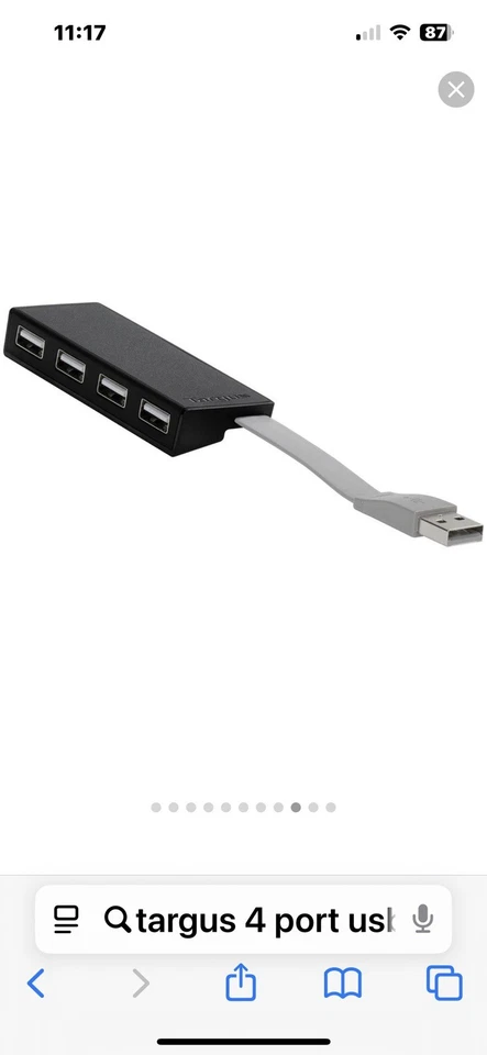 TARGUS 4-PORT USB HUB ACH114EU connect 4 devices laptops, pc, notebook, cctv NEW - Image 4 of 4