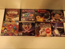Lot of 8 PC CD-ROM Games Bejeweled 2, Zuma Deluxe, Luxor 3, Mahjongg Platinum 