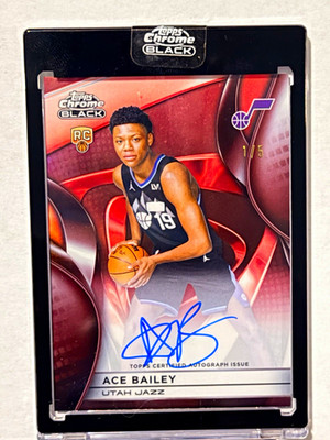 Topps 2025-26 Topps Chrome Black Rookie Card Autograph Ace Bailey /5  