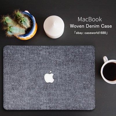 Grey Woven Denim PU Leather Case For Macbook Neo 13 M5 Air 15 Pro 14 16 12 11 in