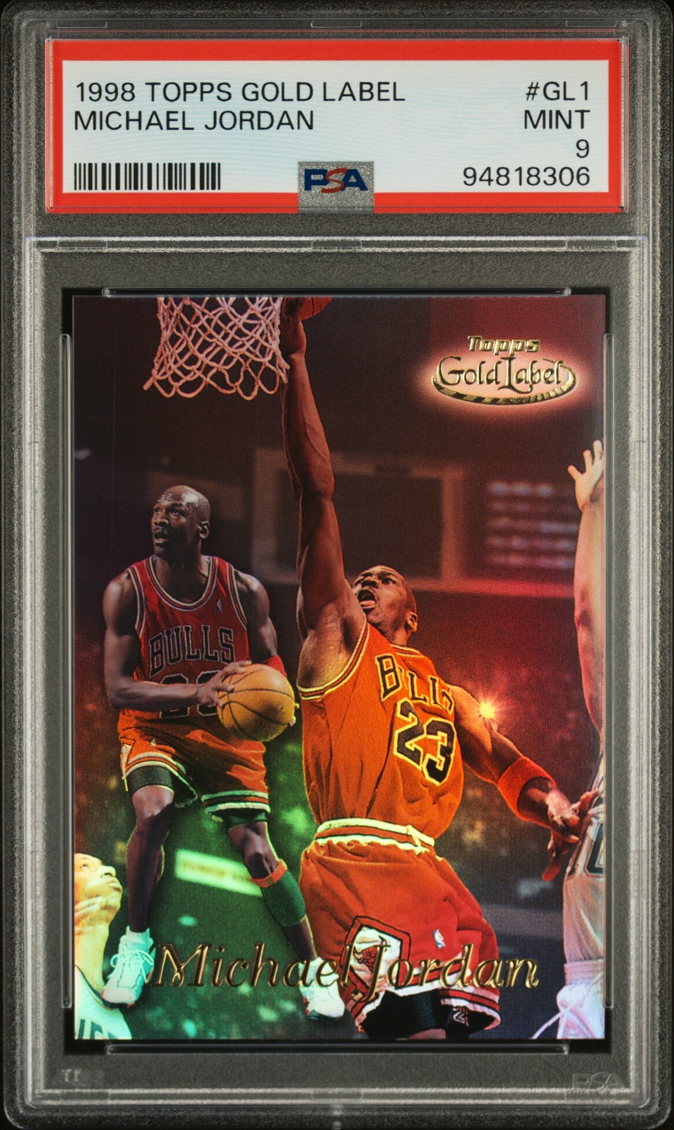 1998 TOPPS GOLD LABEL #GL1 MICHAEL JORDAN PSA 9