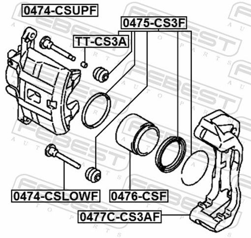 Fits FEBEST 0476-CSF FRONT CALIPER PISTON