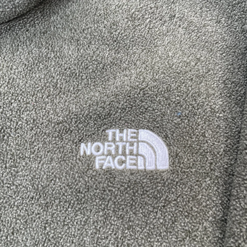 The North Face Sweater Mens Large Green Logo Fleece Mock Neck Half Zip Hiking - Image 2 of 4