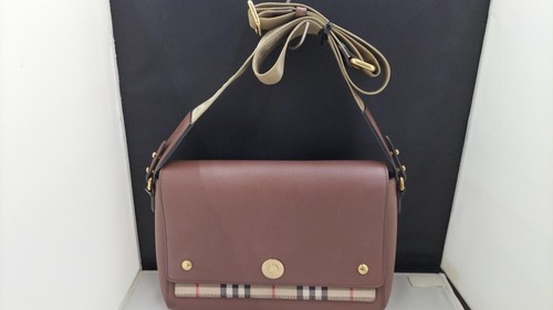 BURBERRY 8021111 Shoulder Bag Leather PVC Brown Plaid Womens Handbag Purse