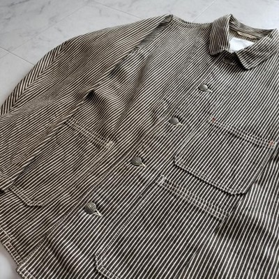 visvim FLUXUS Denim Hickory Chore Jacket Coverall Brown M Japan Made Good
