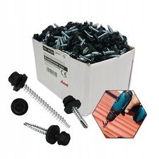 250x Self-drilling Roof Steel Wood Screws 4.8x20mm Black Ral9005