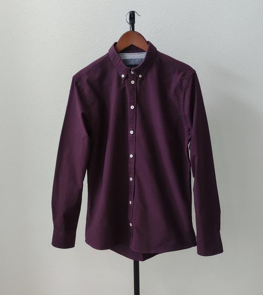 Men Minimum Shirt Burgundy Cotton M