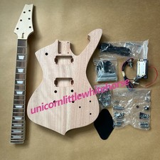 Natural DIY Electric Guitar Kit Iceman solid peach blossom wood electric guitar