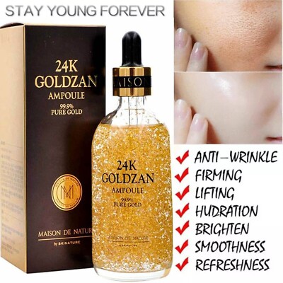24K GOLDZAN AMPOULE 99.9% Pure Gold MAISON DE NATURE Serum