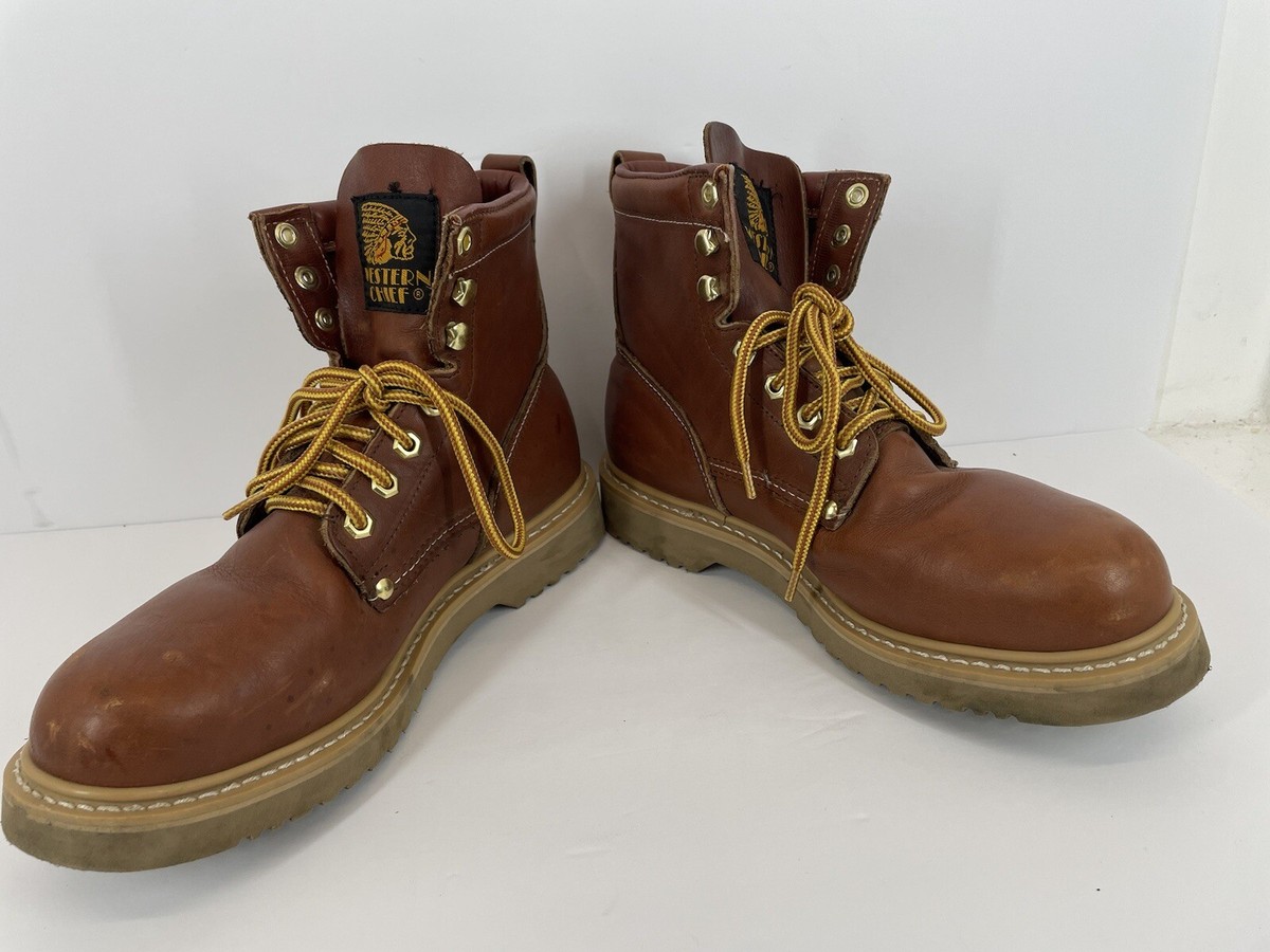 Mens Vintage Western Chief Brown Leather Crepe Sole Work  display picture 1
