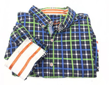 Robert Graham Button Down Shirt Mens Large Flip Cuff Tailored Fit Colorful Prep