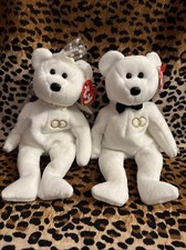 Ty Beanie Baby Bride  Groom Mr. Mrs. 2001 Wedding Teddy 0851