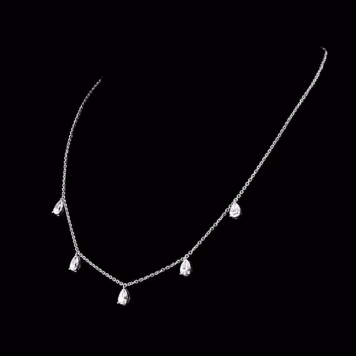 5 Ct Certified Treated Off White Diamond Solitaire Chain Necklace,925 Silver - Video 1 of 1