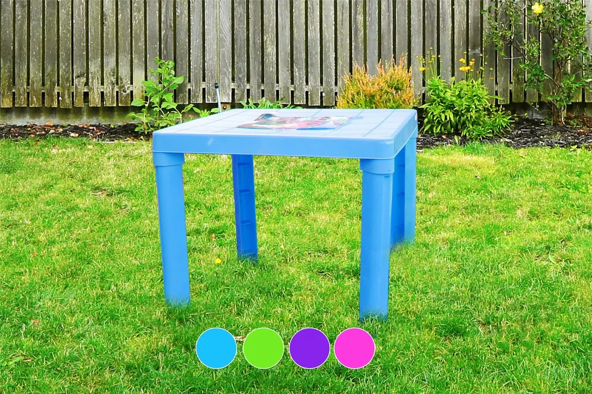 Kids Plastic Table for Indoor Outdoor Use 49x49x44cm Garden Home Play Table