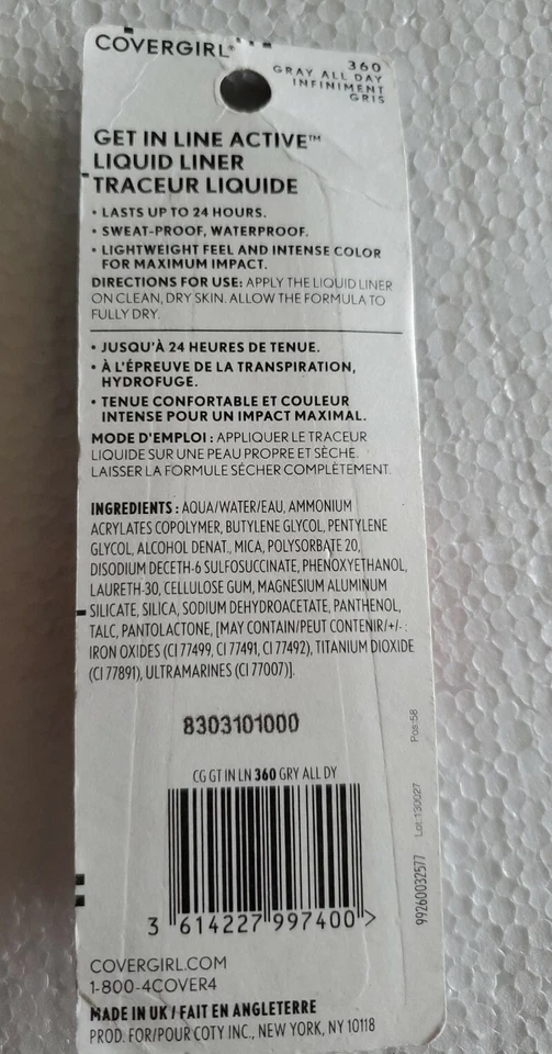 Covergirl Get In Line Active Liquid Liner 360 Gray All Day Make-up - Image 2 of 2