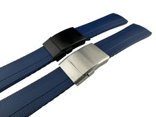 22 24mm Navy Rubber/Silicone Strap Band fits Breitling Super Ocean Watch  Pins