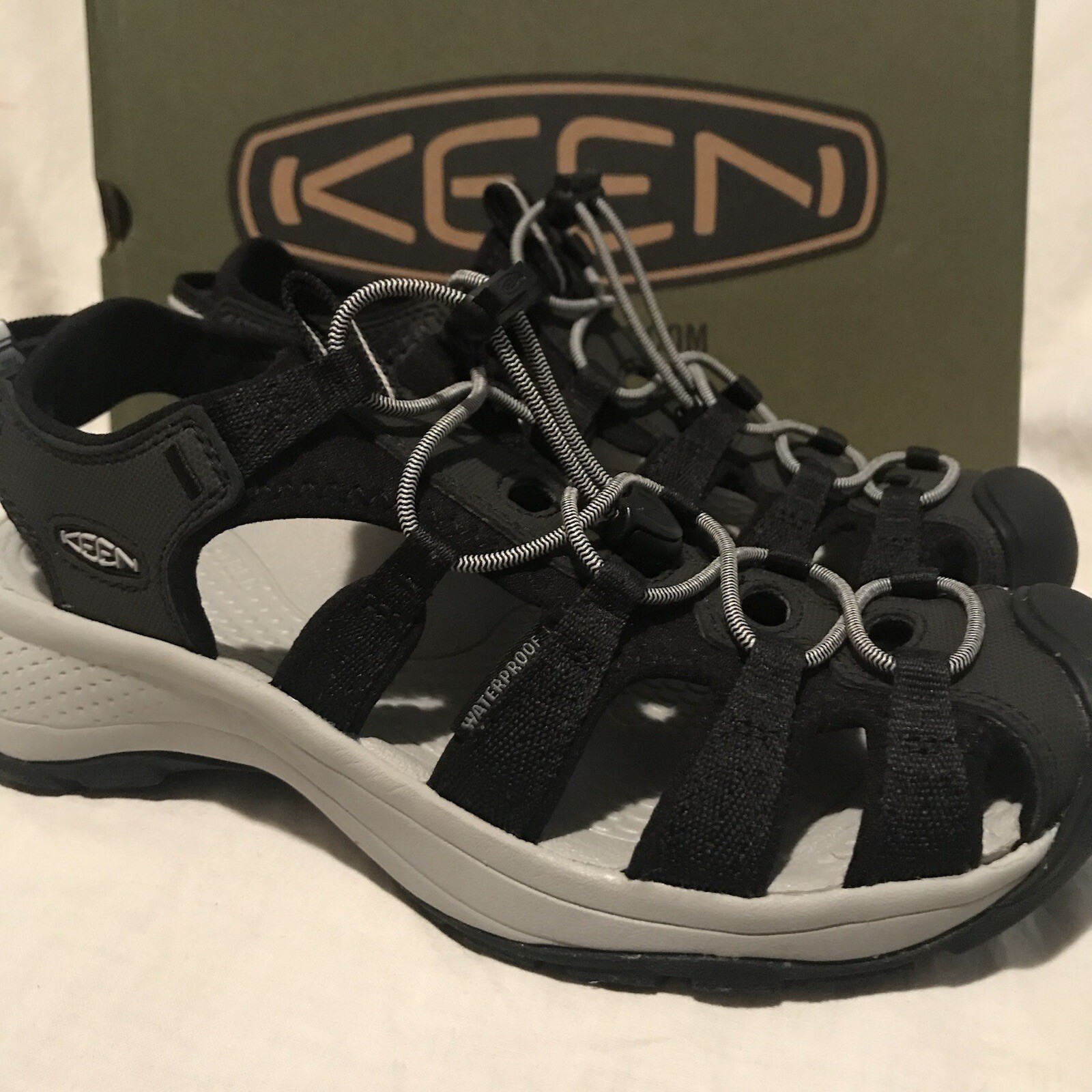 NUOVI sandali donna Keen taglia 8 M Astoria West lavabili impermeabili neri 1023594