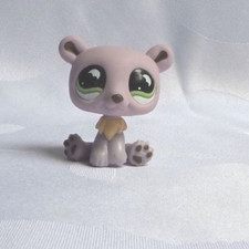 LITTLEST PETSHOP #833 HASBRO BEAR POLAR BEAR PURPLE BLUE EYES GREEN PUPIL MOON