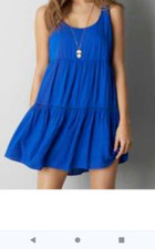 AMERICAN EAGLE DRESS Navy Blue Floral Lace Sleeveless Large New With Tags