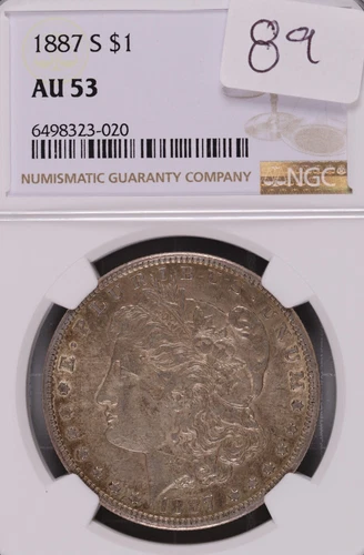 1887-S Morgan Silver Dollar NGC AU-53 #3-020