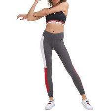 Tommy Hilfiger Sport Womens High Rise Jogger Pants Jersey Leggings Gray S