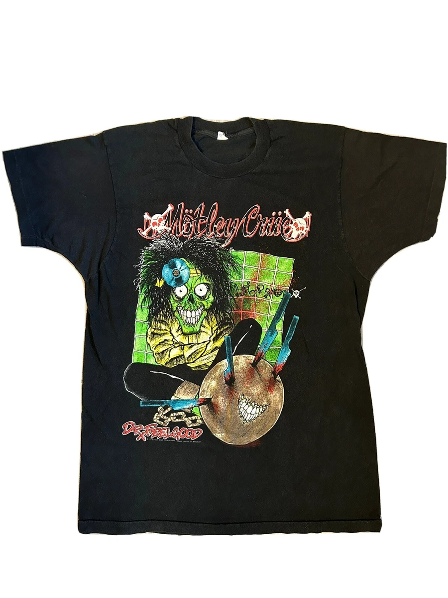 VINTAGE XL Motley Crue Dr. Feelgood 1989-90 Tour Concert T-Shirt Pushead/Brockum