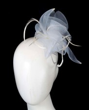 White crinoline hair comb fascinator Hats From OZ 100 Aussie Family Business