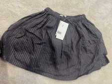 H M Girls Grey Metallic Stripe Skirt 6x/7