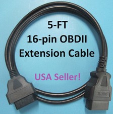 16 Pin Male To Female Obd2 Obdii Extension Cable Car Diagnostic Extender 5 Foot