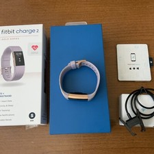 Fitbit Charge 2 Rose Gold Small Heart Rate  Fitness Wristband Lavender TESTED