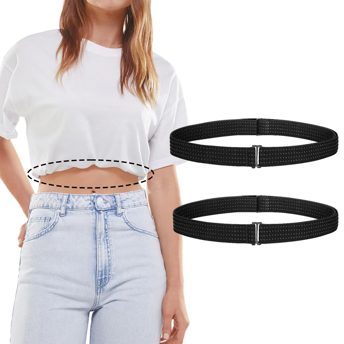 Multi-Functional Adjustable Elastic Waistband Crop Top Tuck Belt for Women Holibanna Adjustable Crop Tuck Band for Women Elastic  main image 4