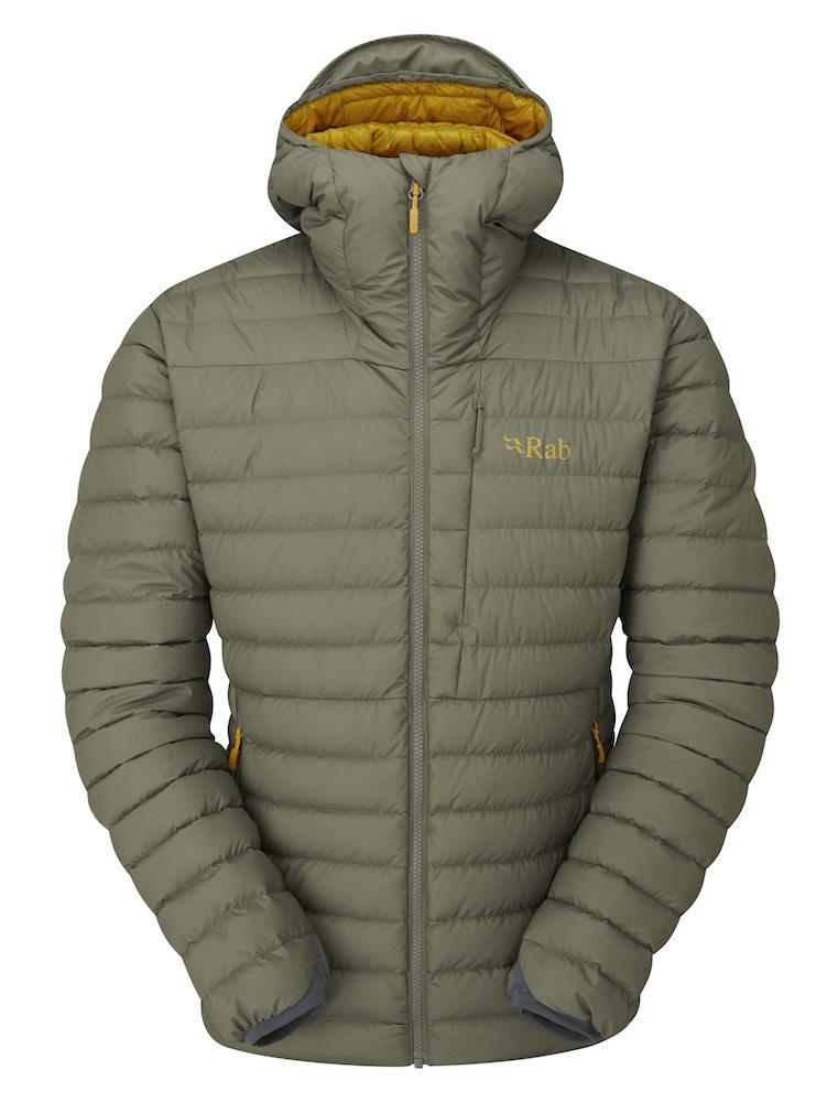Chaqueta de plumón Rab Infinity Microlight para hombre caqui ligera