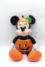 Minnie Mouse Dressed As A Pumpkin Halloween Plush Stuffed Toy Sitting Disney 18  
