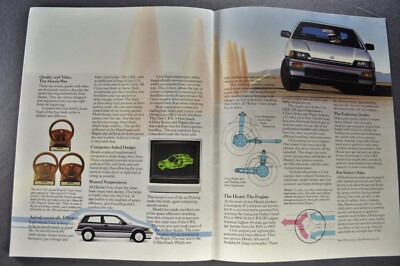 1985 Honda Civic Brochure CRX Hatchback DX Sedan Wagon Nice