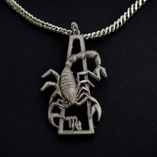 SCORPIO PEWTER NECKLACE (Pendant Only) OCT 24 - NOV 22 HOROSCOPE PENDANT