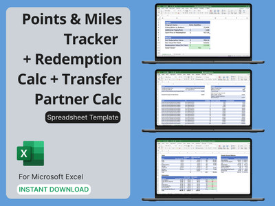 Credit Card Points Tracker, Transfer Partner Calc, Redemption Calc - Travel Hack