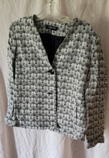 Womens Jones New York Collection Size 10 Black White Jacket Dress Suit