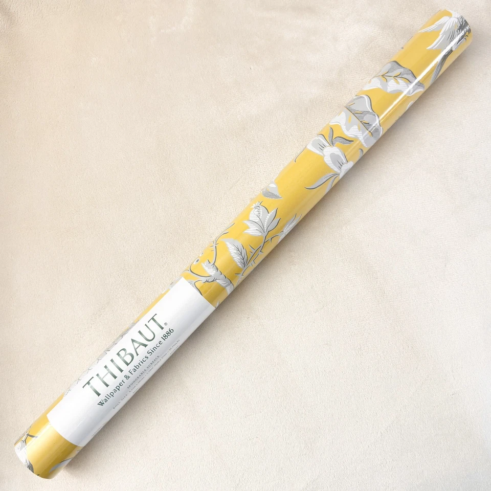 Thibaut T14206 Pagoda Garden Yellow Imperial Garden Wallpaper Double Roll NEW - Image 3 of 4