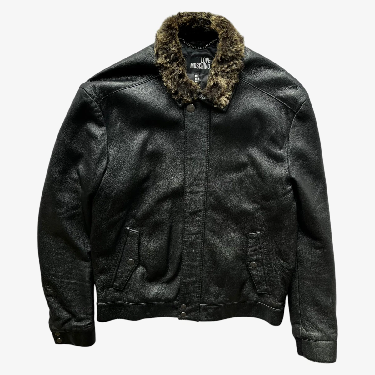 moschino leather jacket products for sale | eBay